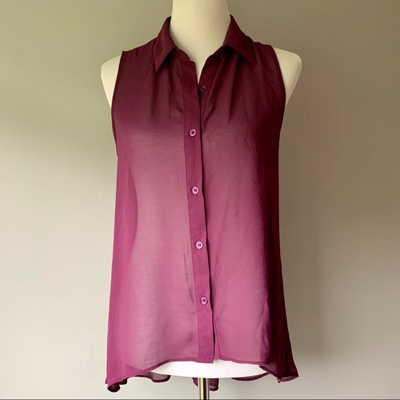 Sans Souci Purple Dress Tank Top- Buttons on Back - Picture 2 of 8